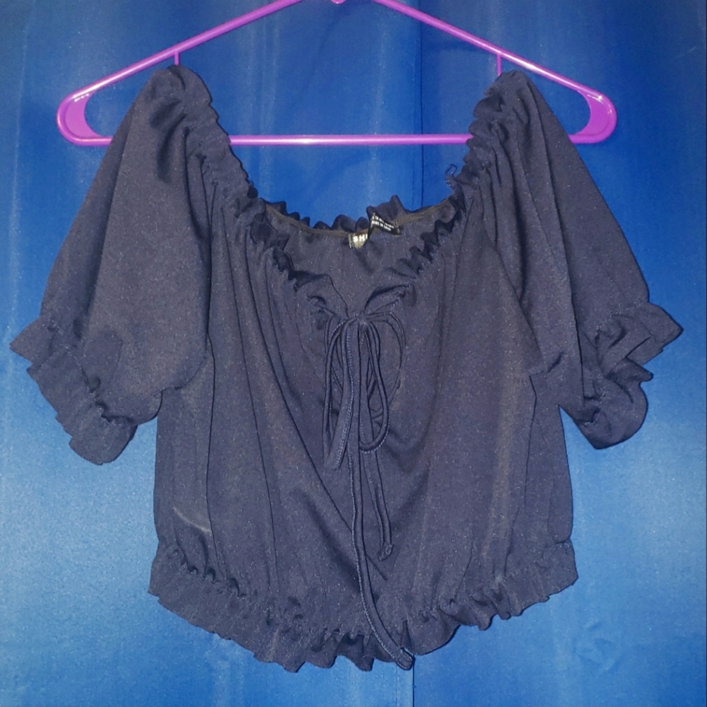 Navy blue crop top